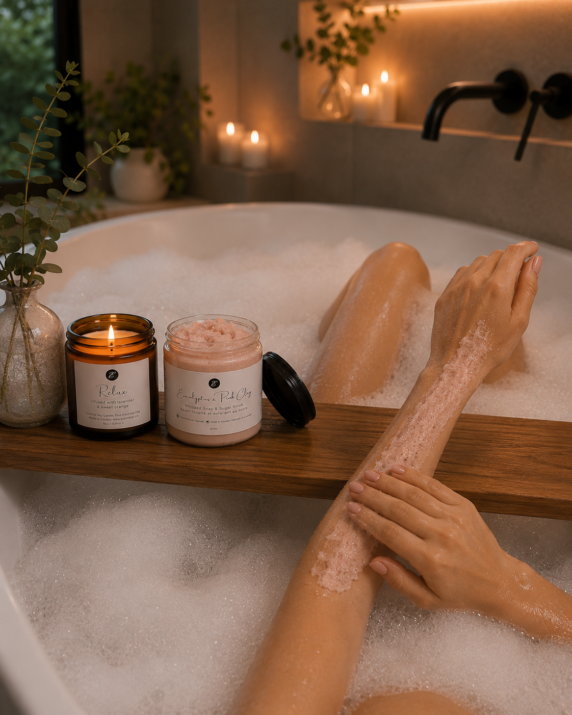 Eucalyptus & Pink Clay - Whipped Soap & Sugar Scrub 473g-thumbmail-4