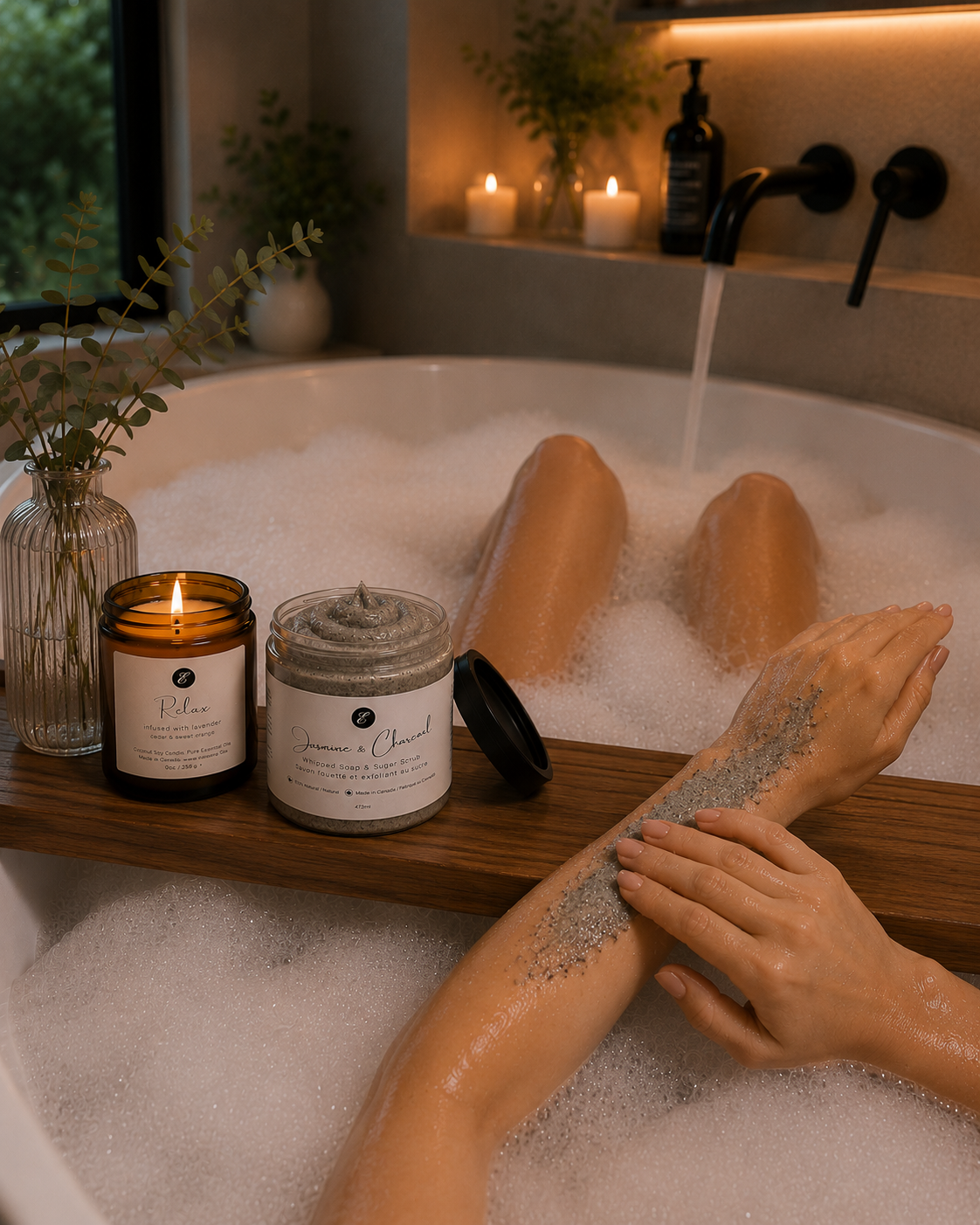Jasmine & Charcoal - Whipped Soap & Sugar Scrub 473g-thumbmail-3