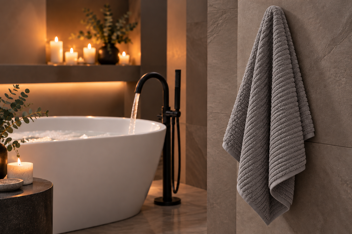 Turkish Cotton Luxury Towel (Grey)-thumbmail-2