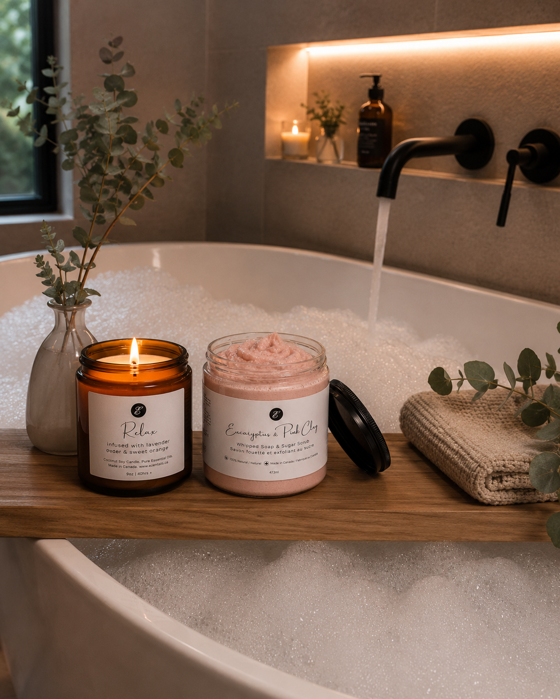 Eucalyptus & Pink Clay - Whipped Soap & Sugar Scrub 473g-thumbmail-3